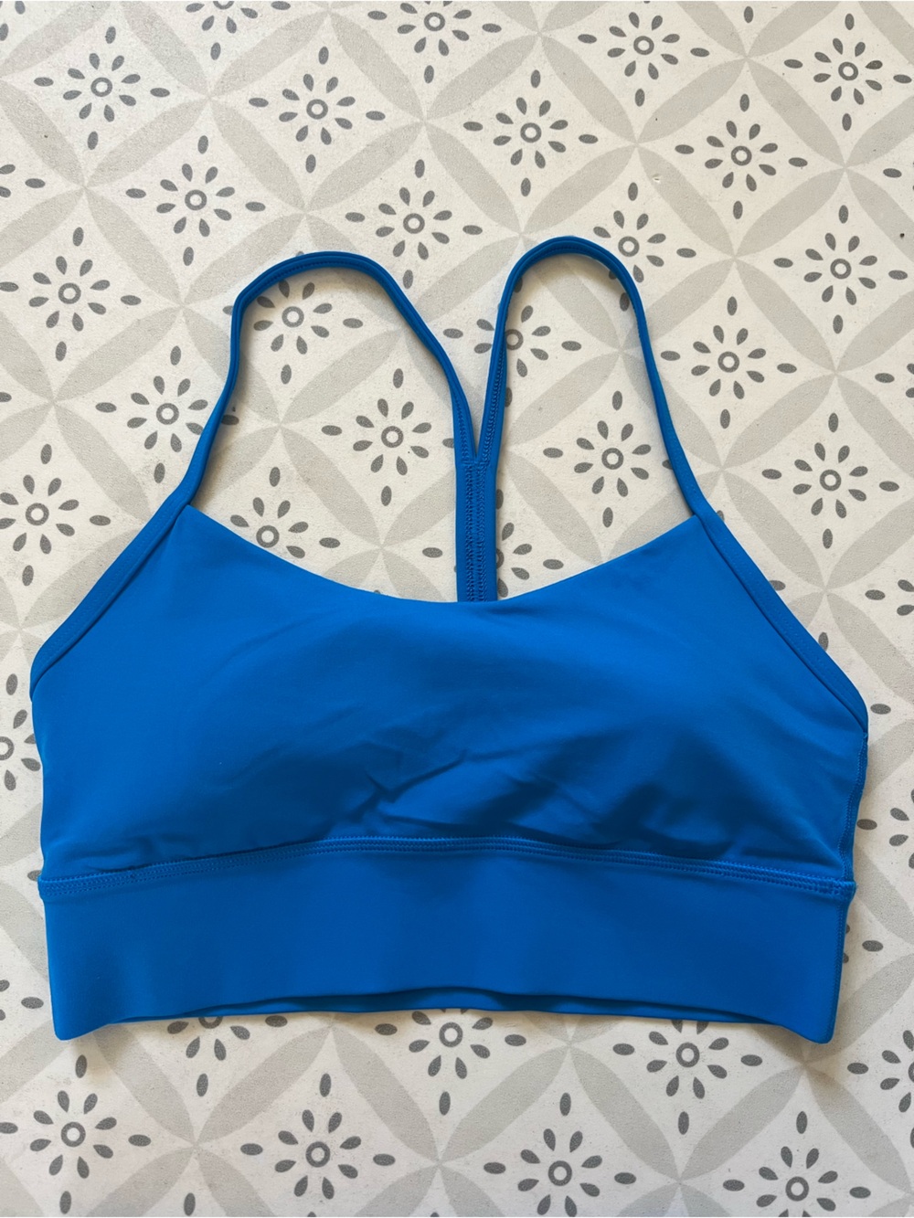 lululemon flow y longline bra size 8 - poolside